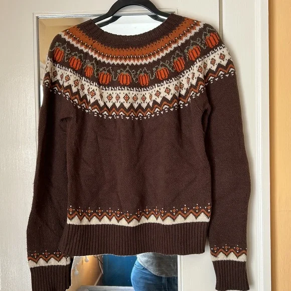 Kiel James Patrick Brown and Orange Sweater - Picture 3 of 3